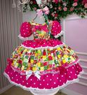 Vestido Junino Mimadine Luxo Roberta Julino Florido Quadrilha São João