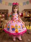 Vestido Junino Temáticos Kids Luxo Bolo Fofo Rosa Julino Vestido Junino Temáticos Kids Luxo Bolo Fofo Rosa Julino