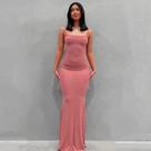 Vestido Justo De Cintura Alta Para Mulheres, Cor Sólida, Sexy, Estilo Europeu E Americano 2024