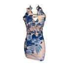 Vestido Justo Estampado City Blue