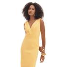 Vestido Justo Midi Fenda Flor De Lis