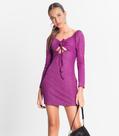 Vestido Juvenil Em Ribana Canelada Lurex Minty Roxo Vestido Juvenil Em Ribana Canelada Lurex Minty Roxo