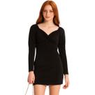 Vestido Juvenil Manga Longa Preto Brilho Minty Meninas Jovem Vestido Juvenil Manga Longa Preto Brilho Minty Meninas Jovem
