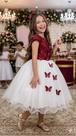 Vestido Juvenil Midi Vila Lele Sabrina Marsala e Off - Elegante e Sofisticado