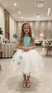 Vestido Juvenil Midi Vila Lele Sabrina Verde Oliva e Off - Elegante e Sofisticado