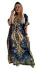 Vestido Kaftan Indiano Longo Estampado Plus Size - Cod. 1502