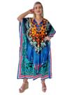 Vestido Kaftan Indiano Longo Estampado Plus Size - Cod. 18065