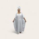 Vestido Kaftan Longa Com ojá Branco - Candomblé - Umbanda
