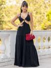Vestido karol longo com babado