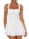 Vestido Kaximil Mini Branco com Decote Quadrado e Babado Tamanho L Vestido Kaximil Mini Branco com Decote Quadrado e Babado Tamanho L