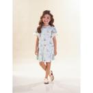 Vestido Kiki Xodó em Jacquard Estampado de Cachorrinhos -Verde