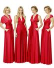 Vestido Kmbridal Infinity Bridesmaid com bolsos conversível vermelho Vestido Kmbridal Infinity Bridesmaid com bolsos conversível vermelho