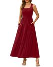Vestido Kranda Women Vacation Summer Maxi Wine Tinto XXL