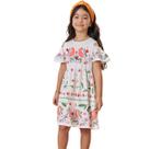Vestido Kukiê Em Light Peach Textura Colorido Inverno