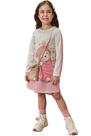 Vestido Kukiê Infantil Manga Longa de Inverno Ursinha Molecotton com Bolsa Pelo de Carneirinho 71825