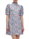 Vestido Ladyful Summer Floral de Manga Curta com Botão Roxo Claro Vestido Ladyful Summer Floral de Manga Curta com Botão Roxo Claro
