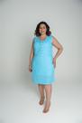Vestido Laise Bordado Forest Verde Curto com Forro e Ilhós Azul Vestido Laise Bordado Forest Verde Curto com Forro e Ilhós Azul