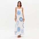 Vestido Lança Perfume Longo Estampado Decote V