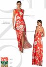 vestido laranja floral onça preta