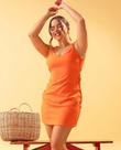 Vestido laranja tamanho único curto Vestido laranja tamanho único curto
