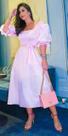 Vestido Lastex com Faixa Midi CLOSET