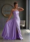 Vestido Lavanda sem alça com Fenda Semi-Sereia tamanho 40