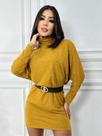 Vestido Lãzinha Curto Manga Morcego Gola Alta Gringa Blogueira Festa Balada