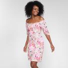 Vestido Lecimar Curto Ombro A Ombro Floral