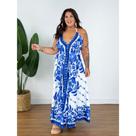 Vestido Lenço Longo Estampado Plus Size - REF.9428
