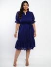 Vestido lese azul marinho dona charme