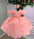 Vestido Lese Laise Pessego Miss Cherry Cristal