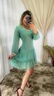Vestido leve, fluído e romântico tamanho M , verde água
