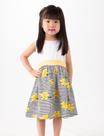 Vestido Listrado Floral Infantil Verão
