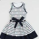 Vestido listrado preto e branco