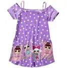 Vestido Lol Infantil Menina de Alça Lilás Malwee Kids