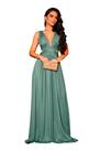 Vestido Lonfo Festa Micro Tule Liso Decote em X Madrinha Formatura