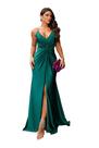 Vestido Longo Alça de Strass Fenda na Frente