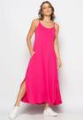 Vestido Longo Alcinha Com Barra Arredondada E Bolsos Pink Salvatore
