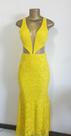 Vestido longo amarelo com brilho sol modas a rigor