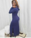 Vestido longo azul