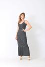 Vestido longo barrado