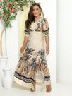 Vestido Longo Básico Elegante Verão Dia a Dia Soltinho Rodado com Elastano Modesto Vestido Longo Básico Elegante Verão Dia a Dia Soltinho Rodado com Elastano Modesto