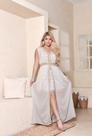 Vestido Longo Boho Chic com Renda e Amarração Frontal Vestido Longo Boho Chic com Renda e Amarração Frontal