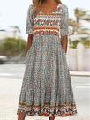 Vestido Longo Boho Verão 2025 - Feminino, Soltinho e com Estampa