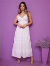 Vestido Longo Branco De Alcinha Ajustável Com Forro 599