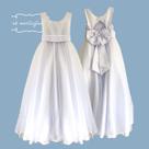 Vestido Longo branco Faixa Prega Branca REF4072