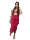 Vestido Longo Canelado Moda Verao Varias Cores -tamanho Unico e veste do P ao G
