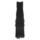 Vestido Longo com Babado Preto