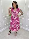 Vestido Longo com Decote e Babados