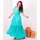 Vestido longo com elástico cintura
